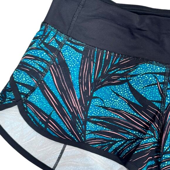 Lululemon Speed Short Palm Lace Tofino Teal Multi Black Size 4 Running Workout - Picture 3 of 7